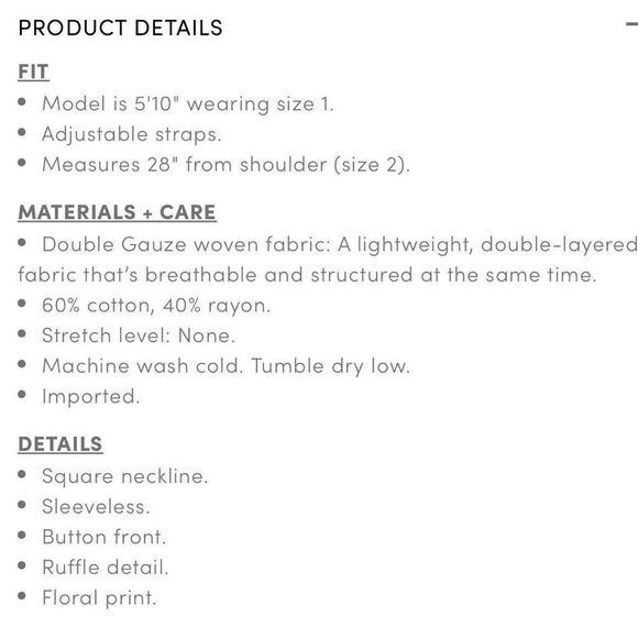 Torrid Ivory Floral Double Gauze Ruffle Button Front Tank Top Sz 2X - Picture 10 of 11